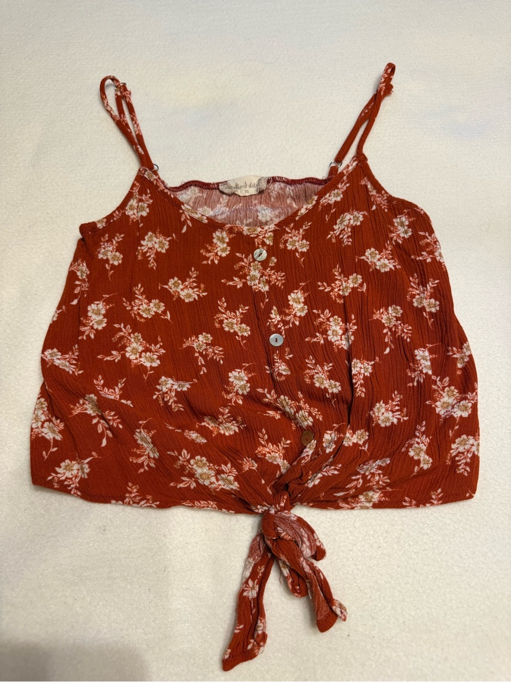 Altar'd State Rust Floral Tie-Front Cami